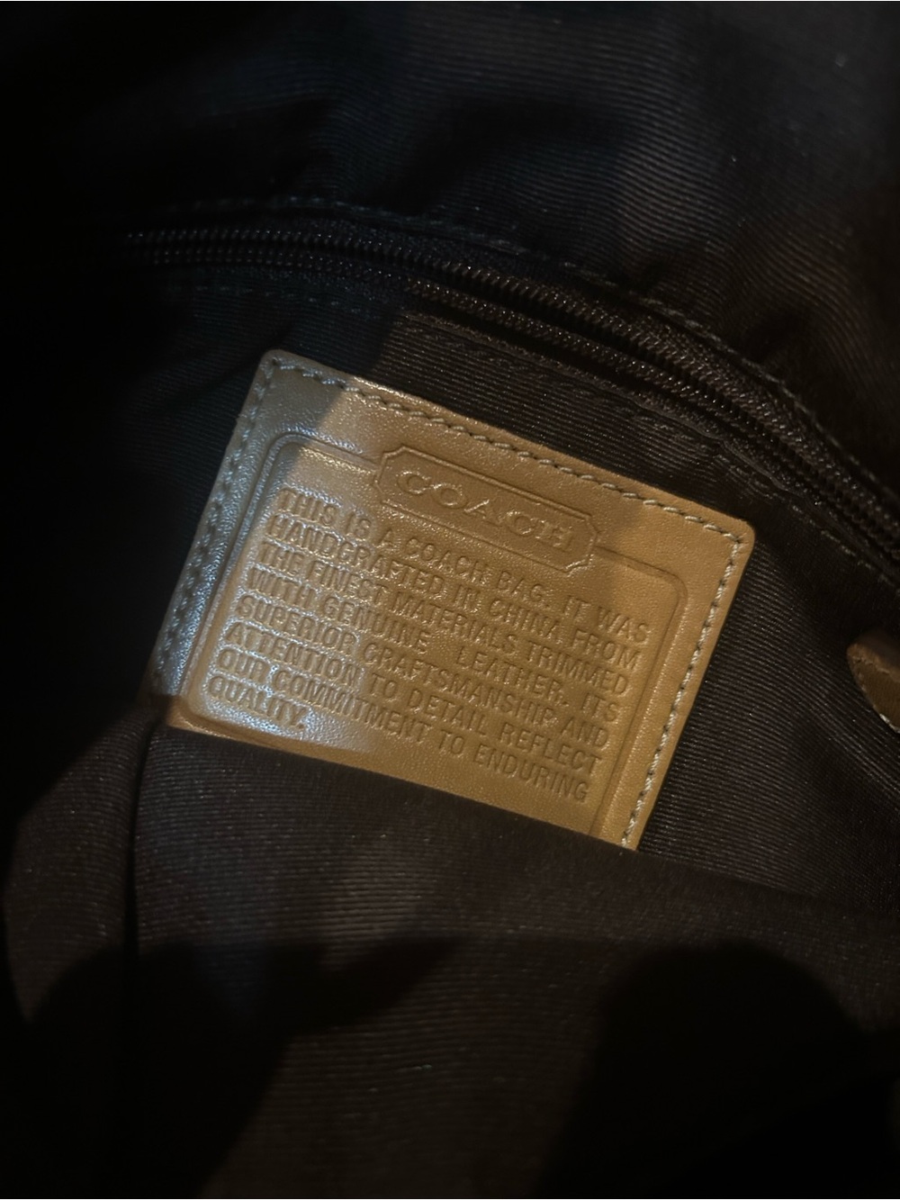 Coach Brown Signature Canvas Shoulder Bag with Leather Trim - Picture 3 of 5